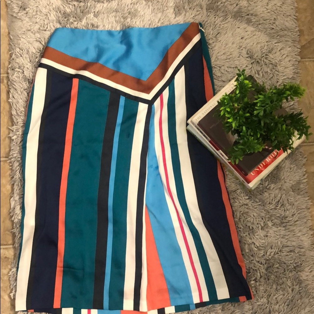 LOFT Multi colored striped skirt